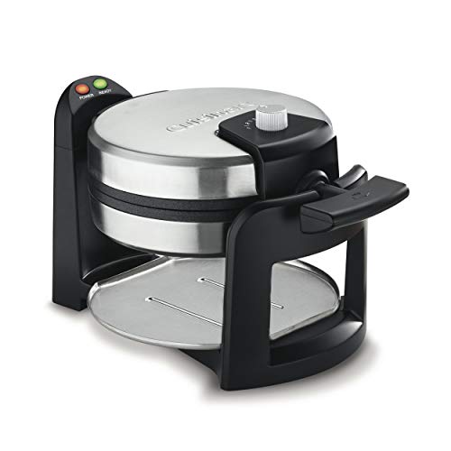 New Cuisinart Single Flip Belgian Waffle Maker - Nonstick, Stainless Steel, 1-Inch Thick