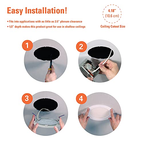 HALO 4-Inch Canless LED Recessed Light - Dimmable, Color Temp Switch, 6-Pack