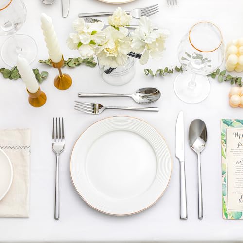 KINGSTONE Silver 40-Piece Stainless Steel Flatware Set for 8 - Elegant Cutlery