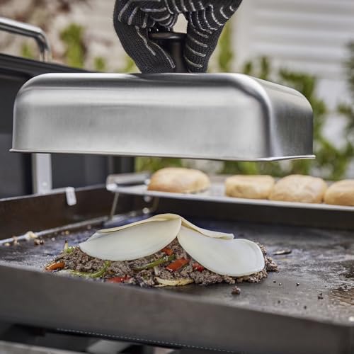 Weber Stainless Steel Griddle Basting Dome - Covers 4 Burgers, 10x10 inch