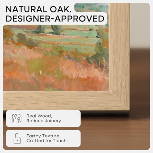Homeforia 18x24 Natural Oak Poster Frame with 16x20 Mat and Glass - Variation of THIS listing
