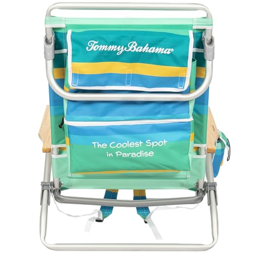 Lay Flat Beach Chair with Towel Bar & Cooler - Pineapple Stripe 1-Pack