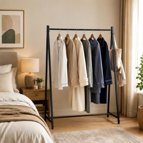 DR.IRON Black Metal Clothing Rack - Industrial Heavy Duty Garment Stand, Space-Saving for Home & Retail, Variation: Clothing Racks / Black