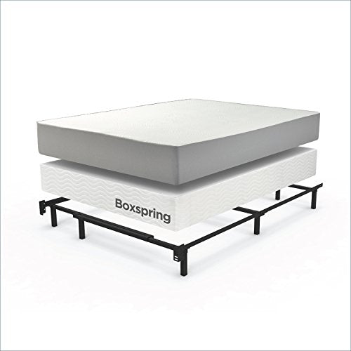 Black Adjustable Bed Frame for Twin, Full, Queen - No Slats, 7 Inch Support