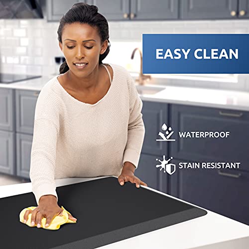Kitchen Mat Cushioned Anti-Fatigue Rug 39"L x 17.3"W Black Kitchen Comfort Mat