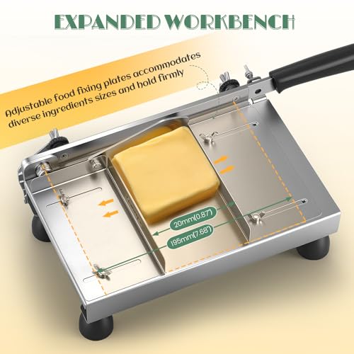 Huanyu Stainless Steel Cheese Slicer with Adjustable Thickness, Multipurpose Food Cutter