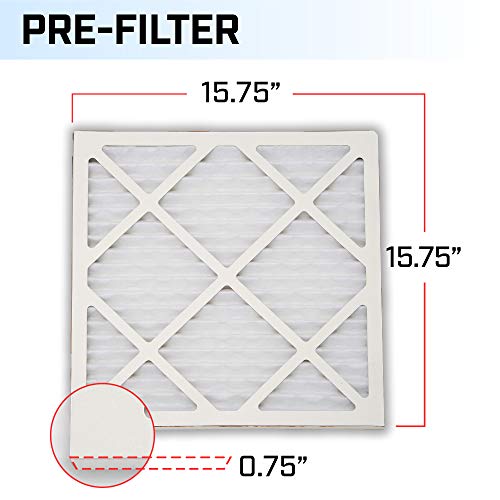 BlueDri Air Scrubber Pre-Filter - Water Damage Restoration & Construction Debris (5-Pack) - White