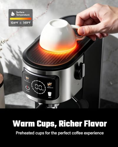 Espresso Machine with Milk Frother - 15 Bar Cappuccino & Latte Maker