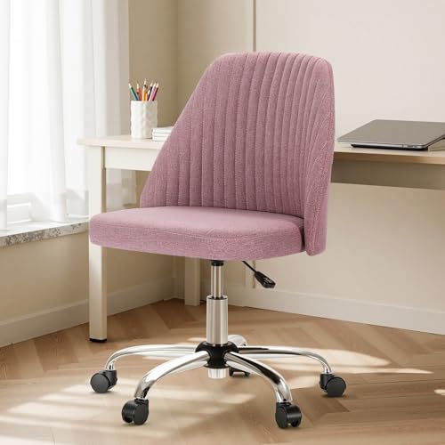 DUMOS Blush Home Office Vanity Chair with Adjustable Height & 360° Swivel