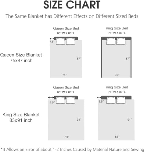 JYK Queen Size Faux Mink Fleece Blanket, 2 Ply 520GSM 5LB Blanket