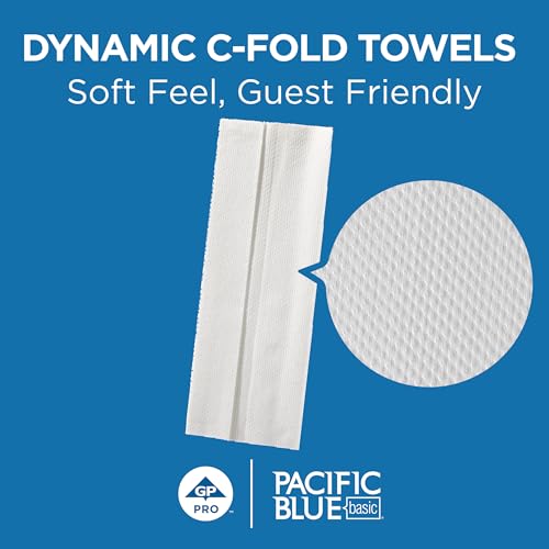 Georgia-Pacific Pacific Blue Basic C-Fold Paper Towels 2,400 Count, White, 10.1 x 12.7 Inches, Bulk Pack