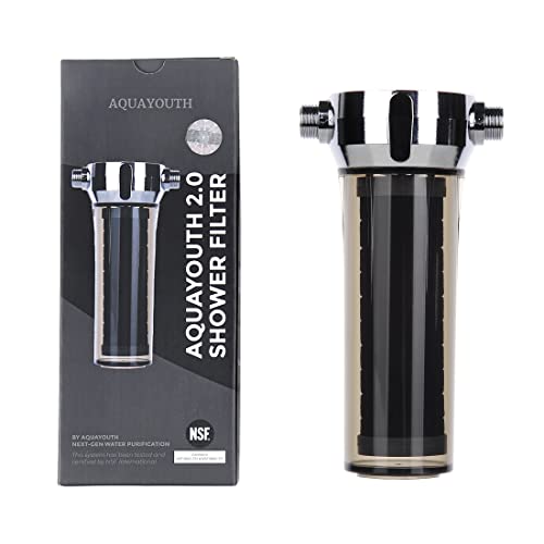 AQUAYOUTH 2.0 Carbon Shower Head Filter System - Removes Chlorine & Heavy Metals