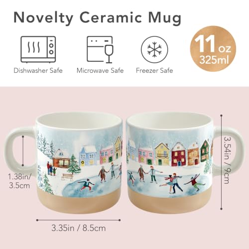 Holiday Winter Cup for Coffee, Tea & Hot Chocolate, Novelty Ceramic