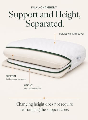 Adjustable Memory Foam Side Sleeper Pillow with Removable Booster - Queen