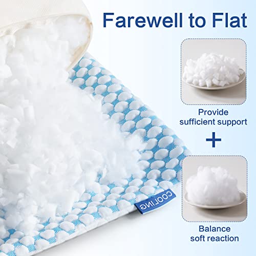 King Size Cooling Pillow Set of 2 - Adjustable Shredded Memory Foam Pillows