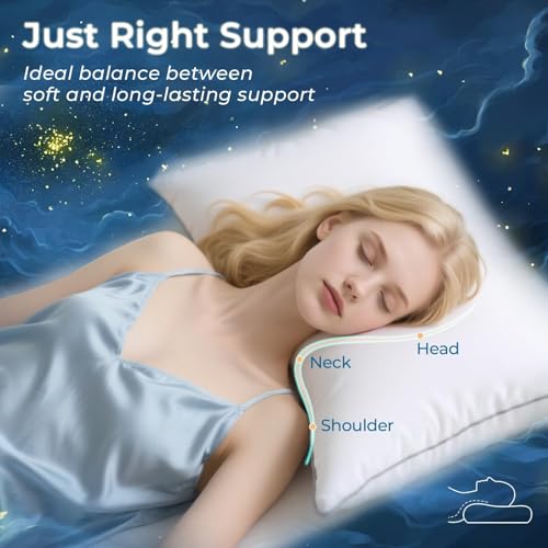 Queen Size Pillows Set of 4 - Supportive Down Alternative Hotel Quality - OEKO-TEX Certified