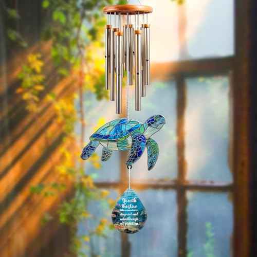 Sea Turtle Christmas Ornament with Waterdrop Quote ? Sea Turtle Gifts for Women, Beach Gift for Women, Beach Lovers ? Ocean Themed Gift, White Elephant Gifts for Adults