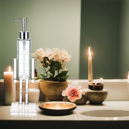 Christmas Nutcracker Soap Dispenser Set - Acrylic Refillable Hand Pump Bottles for Kitchen & Bathroom Decor