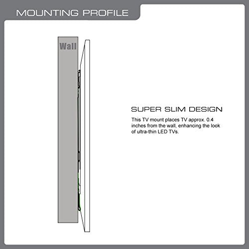 Fixed Wall Mount for 37-70 Inch TVs - Ultra Slim Low Profile Black - Supports up to 66 lbs - VESA 200x200 to 800x400 - Variation: Black (002) / 37-70 Inch