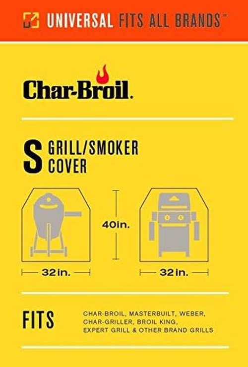 Char-Broil Performance Grill & Smoker Cover - Durable Black Protection for Small Grills