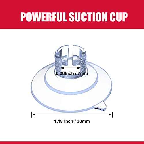 Mini Christmas Light Suction Cups [Set of 30] Small Holiday Light String Hooks Holders, Clear Rope Light Caddy Window Glass Suction Cup Clips Hang Seasonal Lights & Xmas Decorations