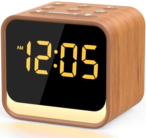 Wooden Sound Machine Alarm Clock with Birdsong & White Noise - Oak