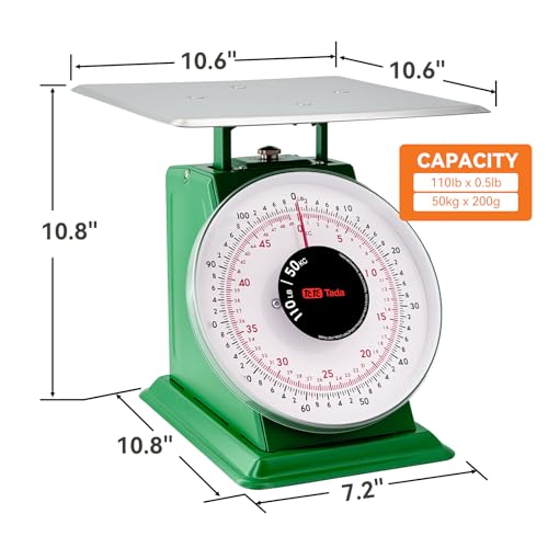 110 lb Heavy Duty Mechanical Kitchen Food Scale with Large Dial