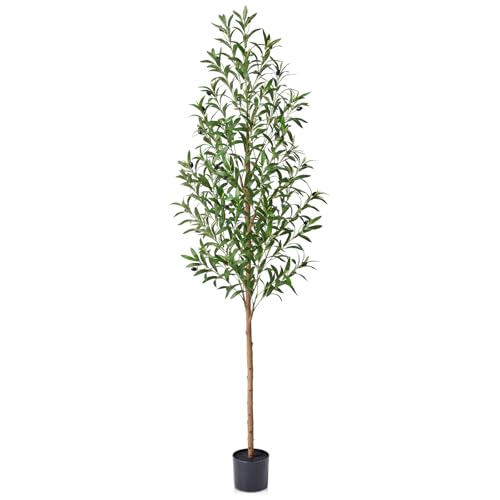 6ft Artificial Olive Tree with Real Wood Trunk - Indoor Faux Plant Decor