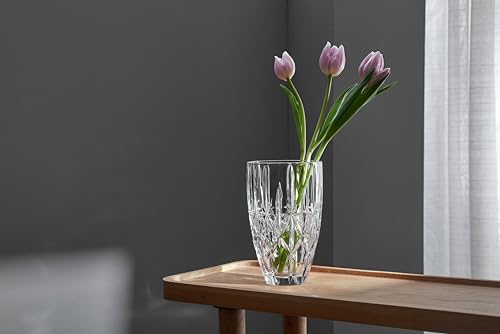 9-Inch Lead-Free Crystal Vase for Flowers - Sparkle Design