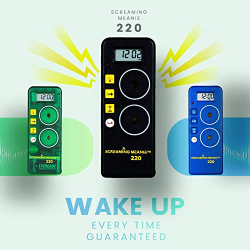 Screaming Meanie 220 Alarm Clock Blue | Heavy-Duty Loud Wake-Up Device