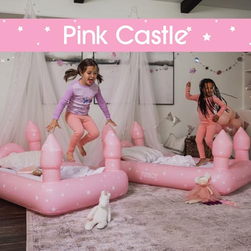 Kids Pink Castle Inflatable Air Bed Travel Mattress - Funboy, Single, 74x40 inches