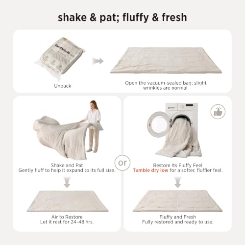 Bedsure Oversized King Comforter Set - Prewashed Beige 120x98 Inches - 3 Piece Bedding
