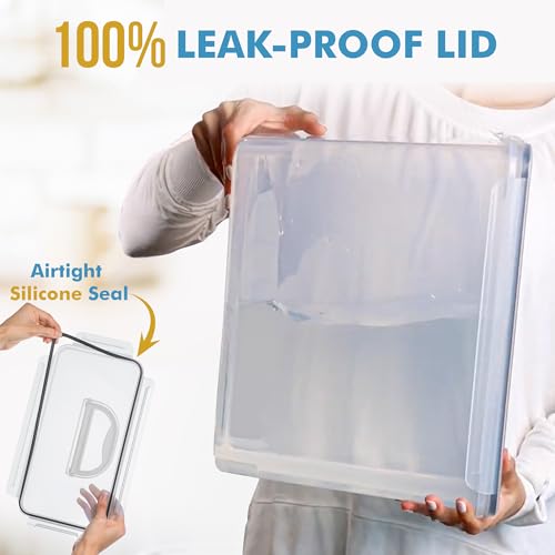Large Food Storage Containers with Lids - Black, 11L, Airtight & BPA-Free - Set of 2