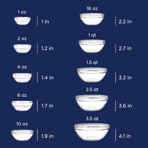 Anchor Hocking 10-Piece Glass Mixing Bowl Set with Nested Serving Bowls