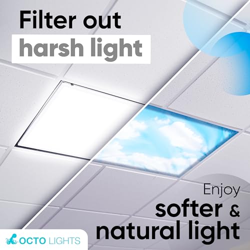 Magnetic Cloud Fluorescent Light Covers for Classroom Ceiling Lights - Calming 4 Pack