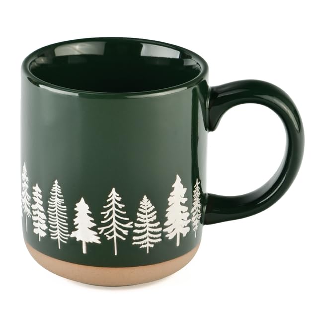 Sweet Water Decor Pine Trees Christmas Mug 14oz Stoneware Holiday Cup