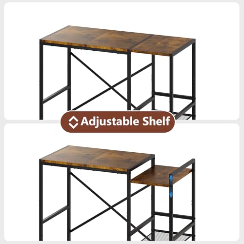 Mini Fridge Stand with Storage Shelves - Reversible Kitchen Organizer, 34x15.7x36.3 Inches, Brown