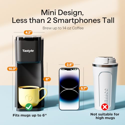 Mini Single Serve Coffee Maker for K-Cup & Grounds - Classic Black