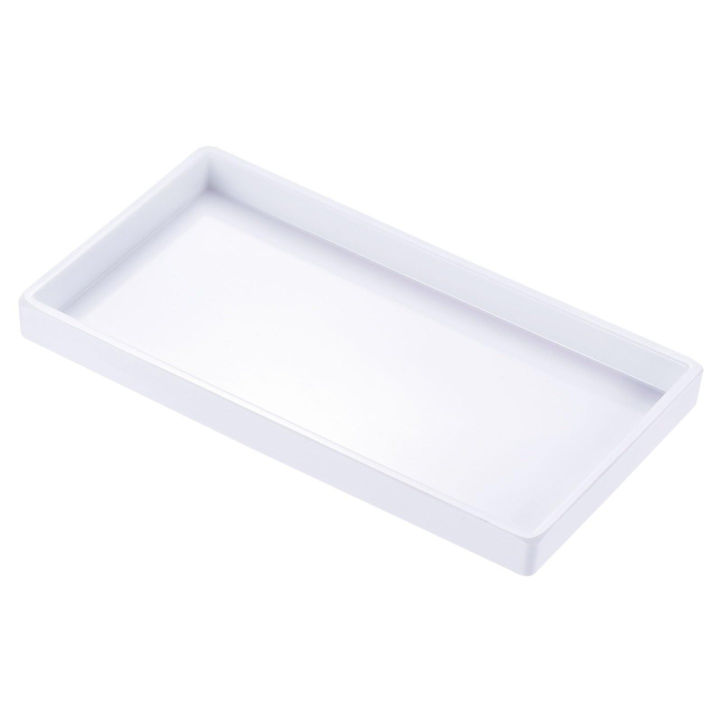 PATIKIL 15x11 Fast Food Tray, Plastic Reusable Multi-Purpose Rectangle Serving Tray Smooth Surface for Restaurant Home Kitchen, White