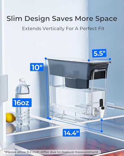 Waterdrop WFD-40L Water Filter Dispenser Black - 35-Cup Capacity, Upgraded