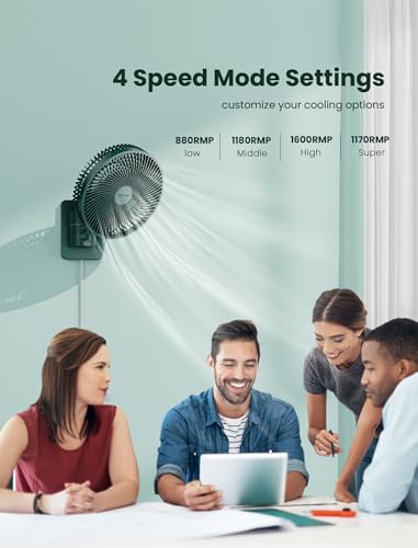 Comoistar 8.5 Inch Wall-Mounted Oscillating Fan with Remote & Timer, Quiet Small RV Bedroom Fan