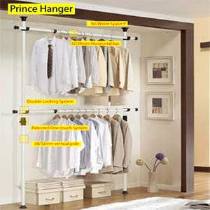 Heavy Duty Adjustable Garment Rack - Ivory, Supports 352 lbs, Freestanding Closet Organizer