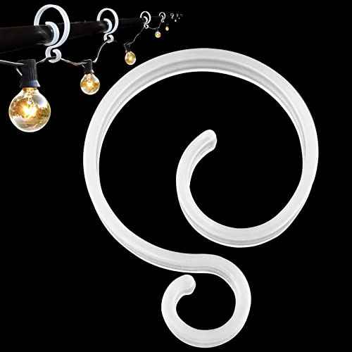 Banister Clips for Garland Christmas Light Clips Banister Stocking Hangers Garland Hooks for Railing Fence Deck Lights Christmas Decorations, Translucent White (16 Pack)