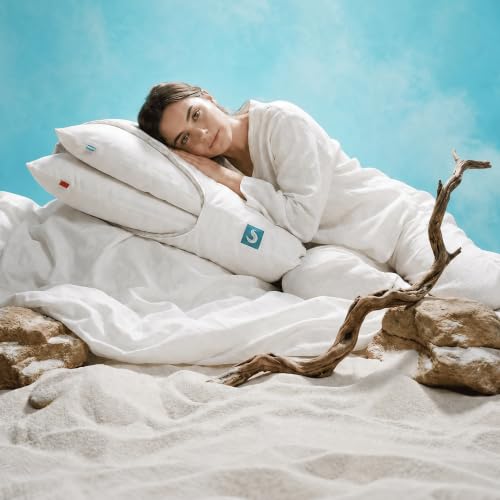 Sleepgram King Adjustable Loft Pillow - Soft Microfiber, Washable Cover, 18 x 33