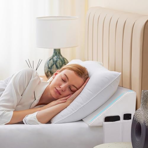 Bedluxe King Bed Wedge Pillow for Headboard 76x10x6 Inches, White, Fill the 0-7 Inch Gap