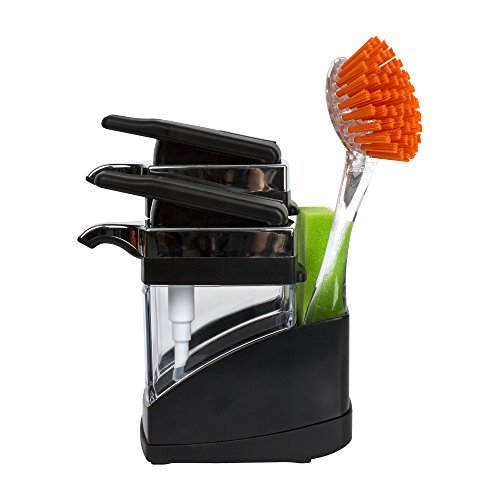 Sink Sider Duo Soap Dispenser with Sponge - Black & Chrome Plating