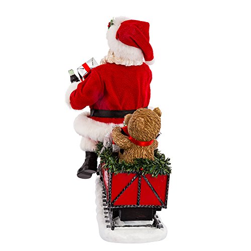 Kurt Adler 13-inch Coca-Cola Santa Train with LED Garland Battery-Operated Christmas Decor