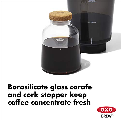 OXO Brew Compact Cold Brew Coffee Maker 24 oz - Small Space, Reusable Filter