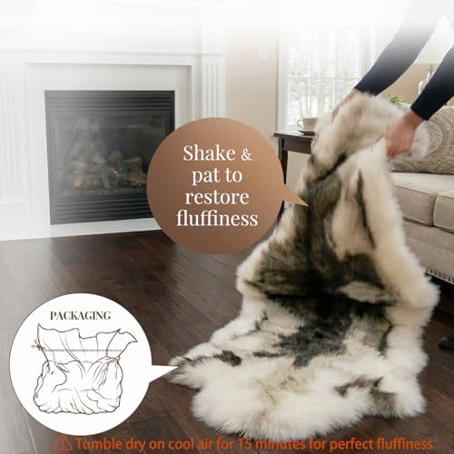 Reindeer Pattern Faux Fur Area Rug - 6.7x2.3 ft Plush Machine Washable Runner for Fireplace & Bedside - Eco-Friendly Luxury Home Decor