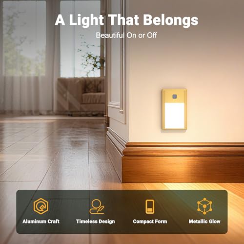 V4light Rechargeable Motion Sensor Night Light 4-Pack - Gold, 3000K